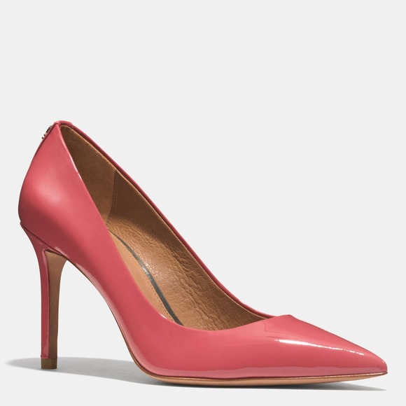 Coach Patent Leather Pink Teddie Pump Heels Size 8.5 - Picture 10 of 10